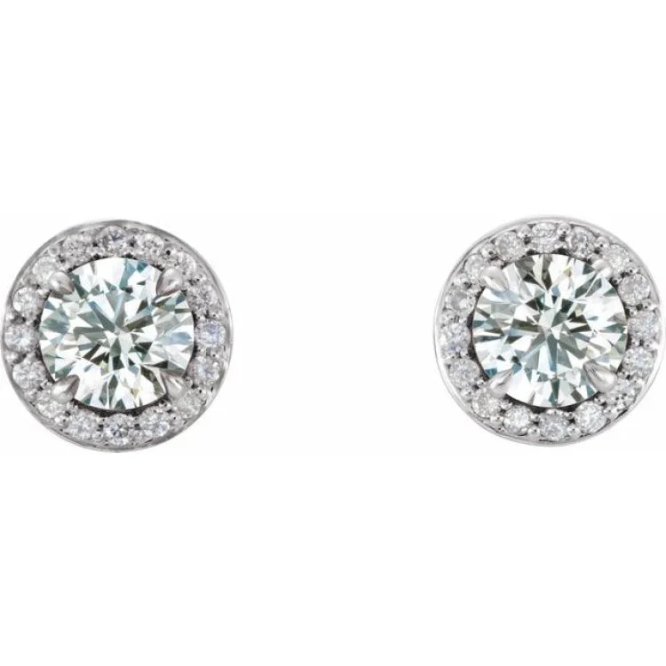 Women’s crystal drop earrings-14K White 3/8 CTW Natural Diamond Halo-Style Earrings