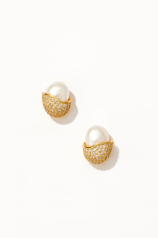 Women’s cute earrings-Nest Pearl Stud Earrings