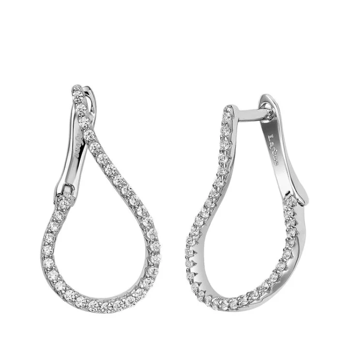 Women’s gold hoop earrings with diamonds-Infinity Hoop Earrings