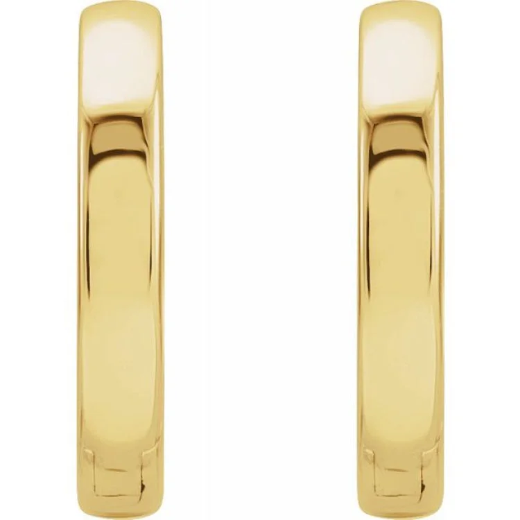 Women’s hoop gold earrings-14K Yellow Hinged 16 mm Hoop Earrings