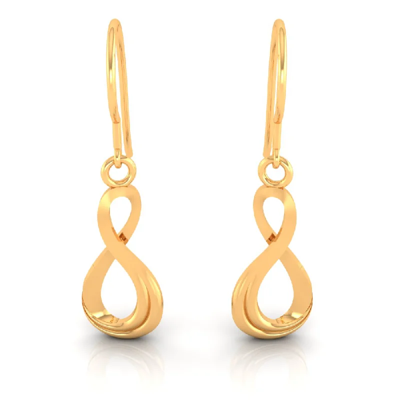 Women’s colorful drop earrings-14k Dainty Gold Earrings With An Infinite Shape