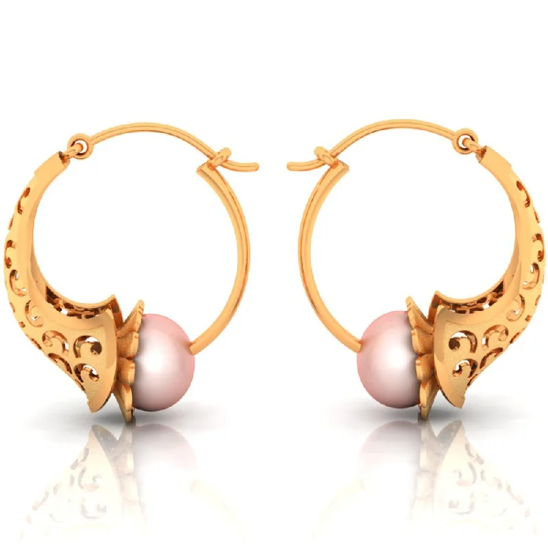 Women’s gold dangly earrings-18k Beautiful Gold Earrings With Elaborate Artistry