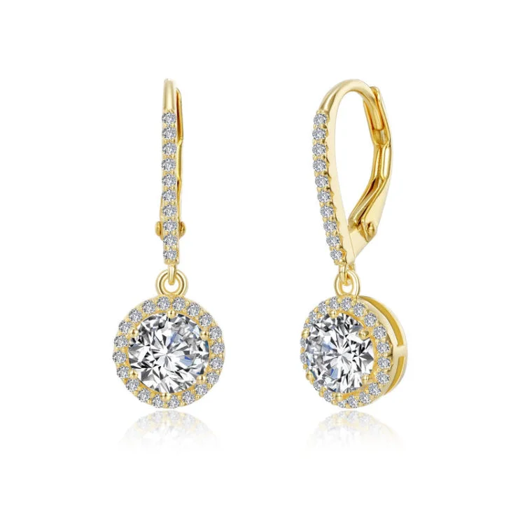 Women’s drop earrings-Halo Drop Earrings