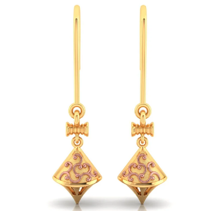 Women’s silver earrings-18k Stunning Gold Earrings With Elegant Yellow Gold Work