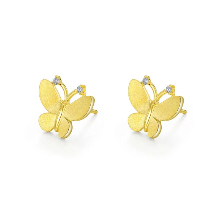 Women’s butterfly earrings-Butterfly Stud Earrings