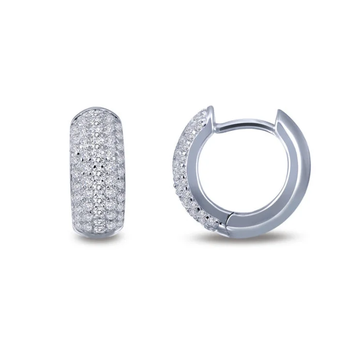 Women’s diamond and pearl earrings-5-Row Huggie Hoop Earrings