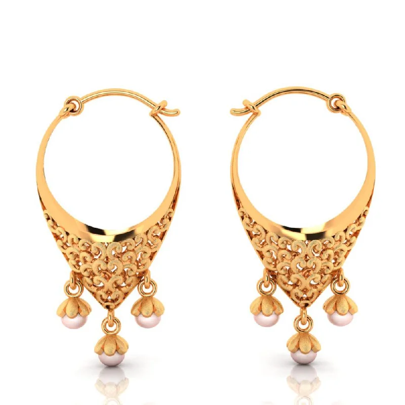 Women’s vintage diamond earrings-18k Unique Gold Earrings With Intricate Craftsmanship