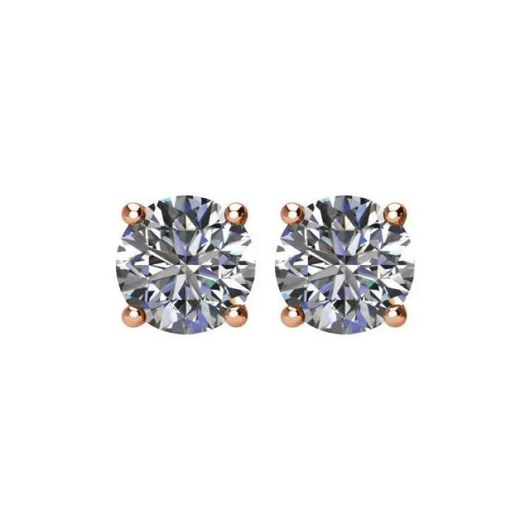 Women’s artistic earrings-14K Rose 1 1/2 CTW Natural Diamond Stud Earrings