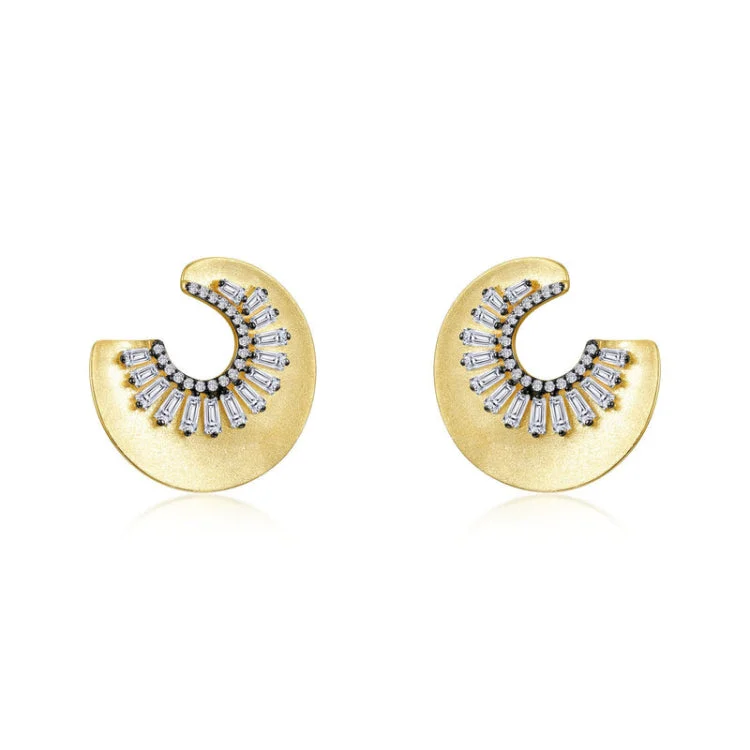 Women’s chandelier diamond earrings-Sunburst Stud Earrings