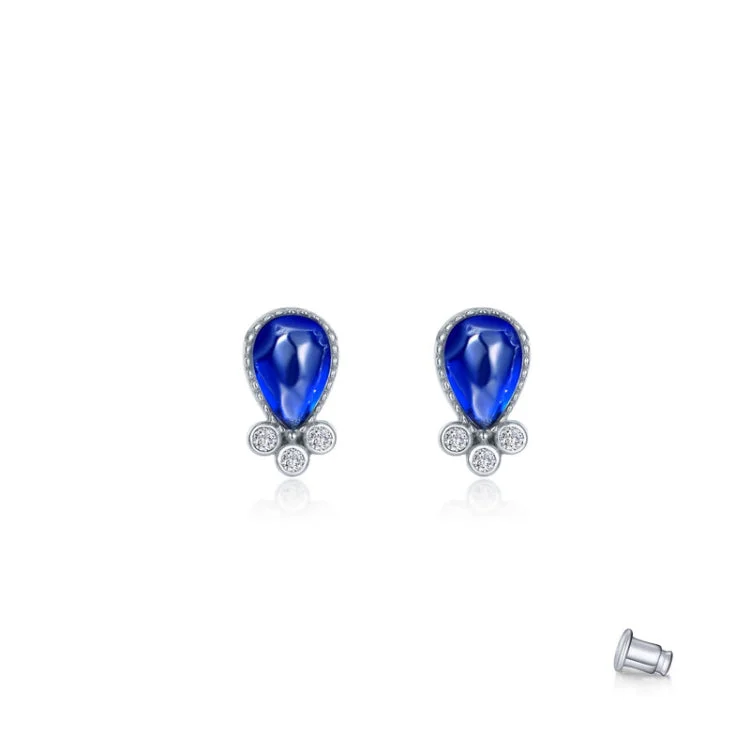 Women’s diamond chandelier earrings-Fancy Lab-Grown Sapphire Stud Earrings