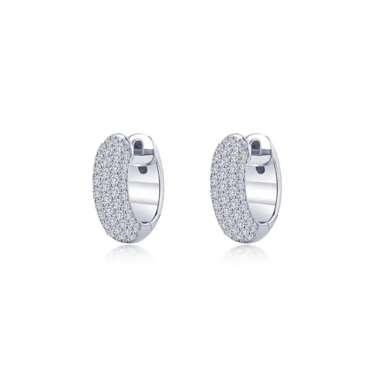 Women’s engagement earrings-5-Row Huggie Hoop Earrings