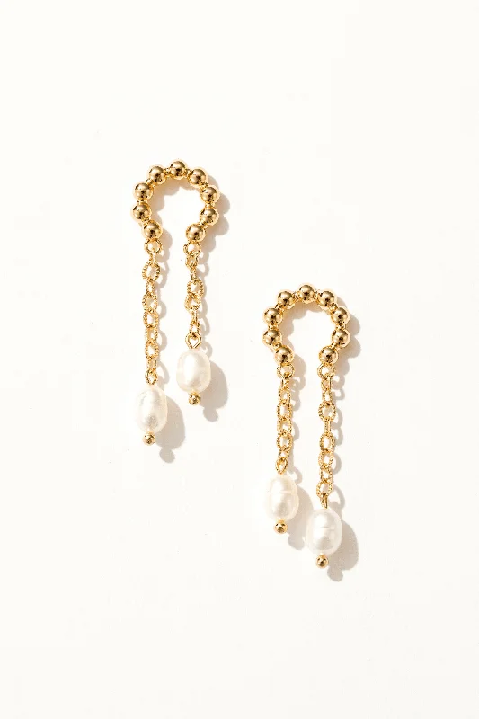 Women’s geometric earrings-Althea Pearl Drop Earrings