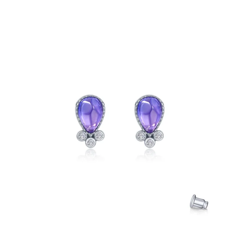 Women’s platinum earrings-Fancy Lab-Grown Sapphire Stud Earrings