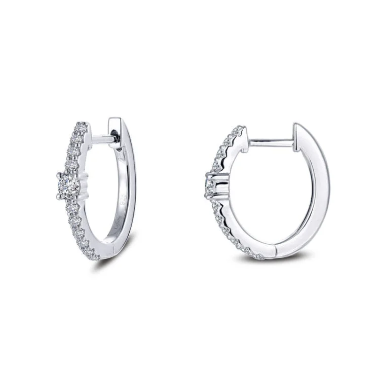 Women’s gemstone earrings-13 mm x 15 mm Oval Huggie Hoop Earrings