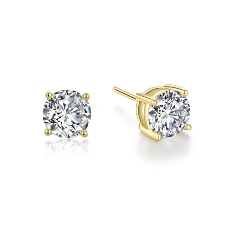 Women’s bohemian earrings-2.5 CTW Solitaire Stud Earrings