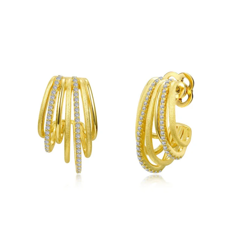 Women’s small hoop earrings-Multi-Row Hoop Earrings