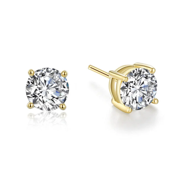 Women’s round hoop earrings-3 CTW Solitaire Stud Earrings