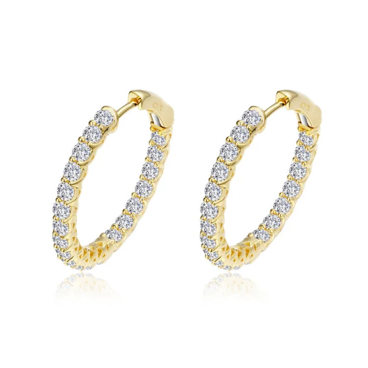 Women’s pearl stud earrings-20 mm Hoop Earrings