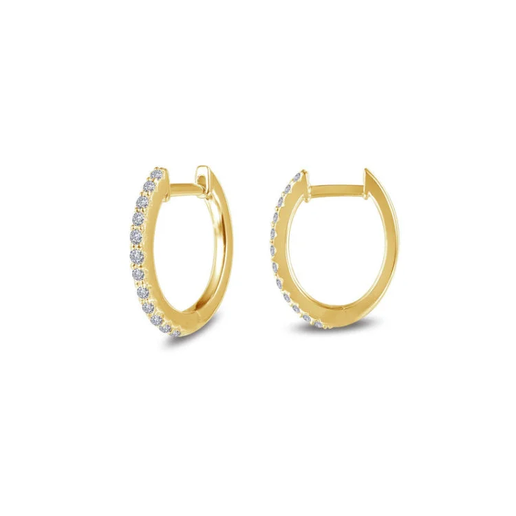 Women’s crystal earrings-10 mm x 11 mm Oval Huggie Hoop Earrings