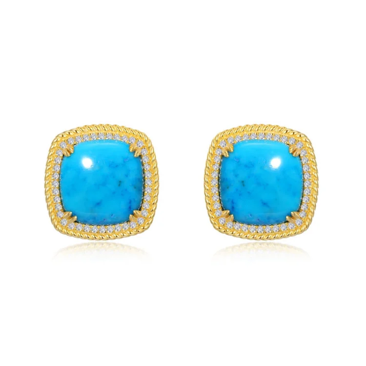 Women’s luxury earrings-Blue Halo Earrings