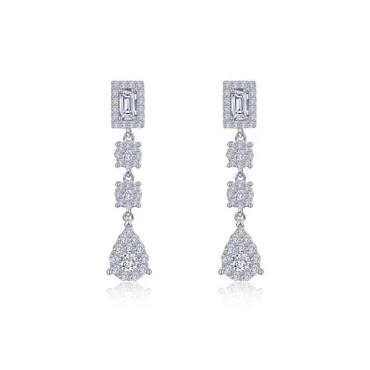 Women’s silver stud earrings-Exquisite Linear Drop Earrings