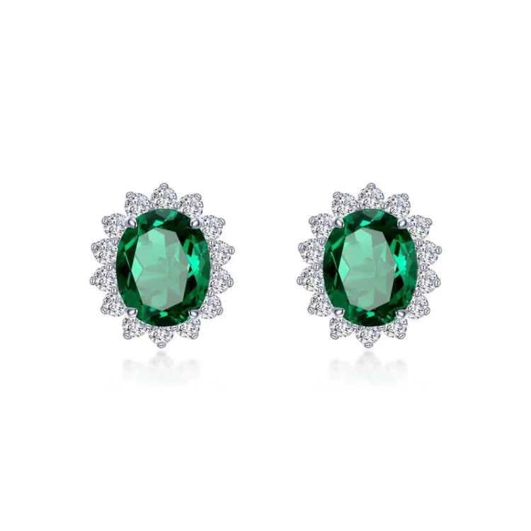 Women’s diamond drop earrings-6.2 CTW Halo Stud  Earrings