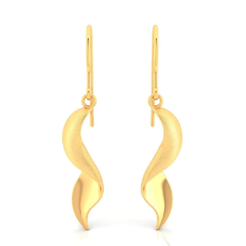 Women’s diamond earrings-18k Simple Spiral-patterned Gold Earrings