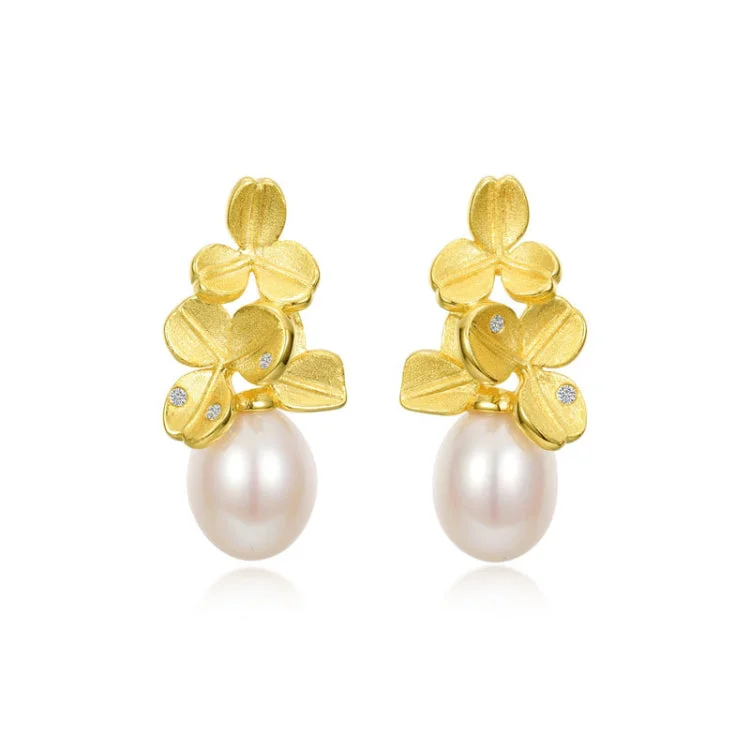 Women’s matching earrings sets-Flower & Pearl Earrings