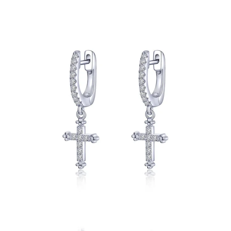 Women’s stylish pearl earrings-0.32 CTW Cross Earrings