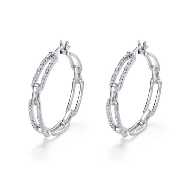 Women’s diamond stud earrings-Paperclip Hoop Earrings