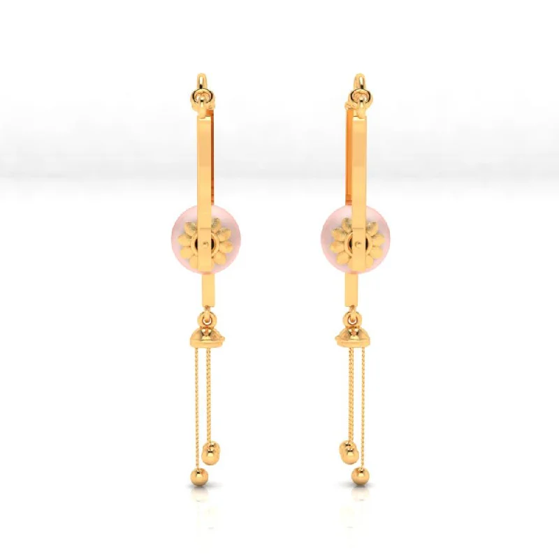 Women’s luxury earrings-18k Gold Dangler Earrings With Very Unique Craftsmanship