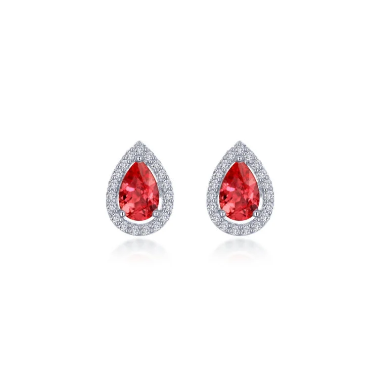 Women’s tribal earrings-Fancy Lab-Grown Sapphire Halo Stud Earrings