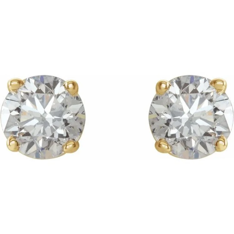 Women’s sterling silver drop earrings-14K Yellow 3/4 CTW Natural Diamond Stud Earrings