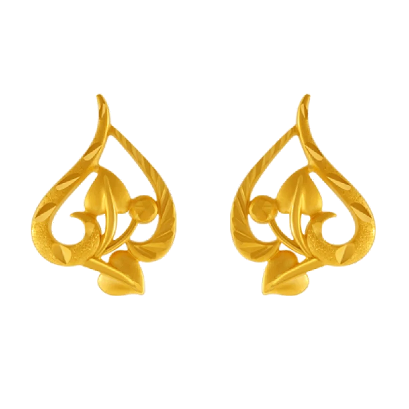 Women’s gold dangling earrings-22KT Yellow Gold Stud Earrings For Women