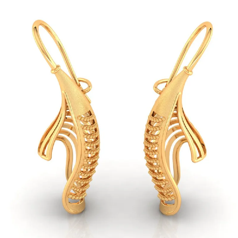 Women’s statement stud earrings-18k Earrings Made Of Gold With A Distinctive Bent Conical Form