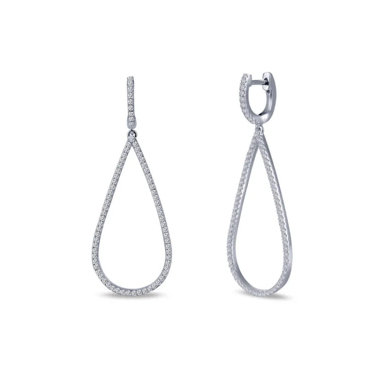 Women’s heart diamond earrings-Pave Dangle Earrings