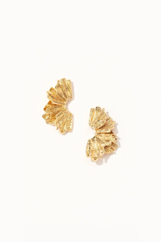 Women’s gold earrings-Saoirse Metalic Floral Earrings