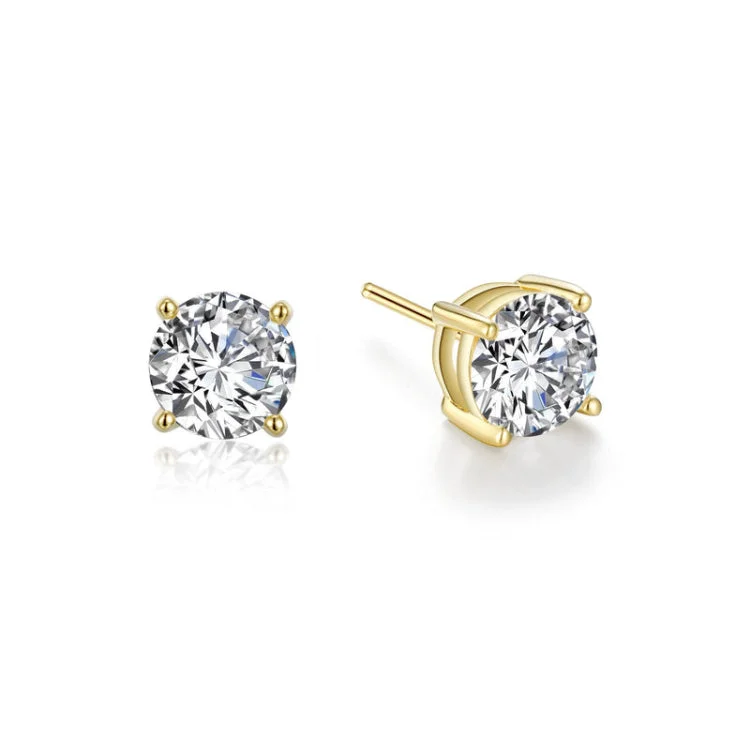 Women’s diamond stud earrings-2 CTW Solitaire Stud Earrings