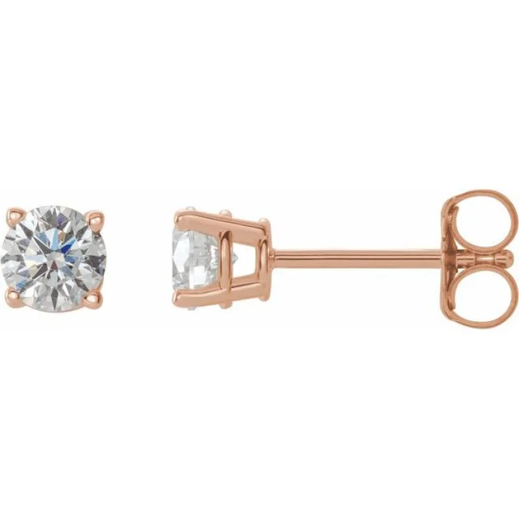 Women’s long dangling earrings-14K Rose 1/2 CTW Natural Diamond Stud Earrings