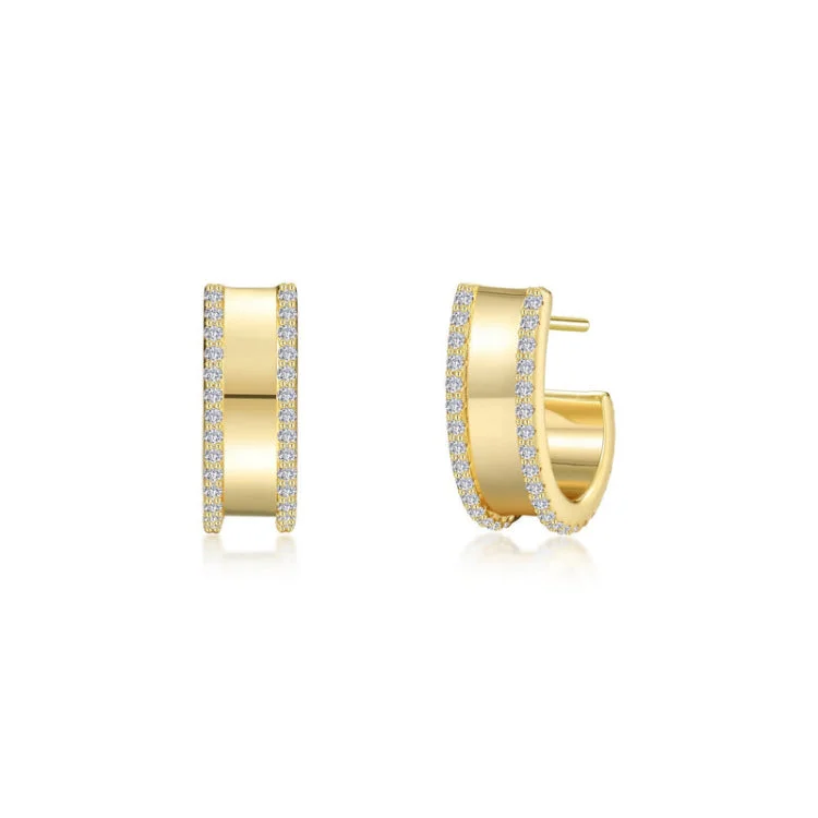 Women’s large hoop earrings-Charming Half Hoop Earrings