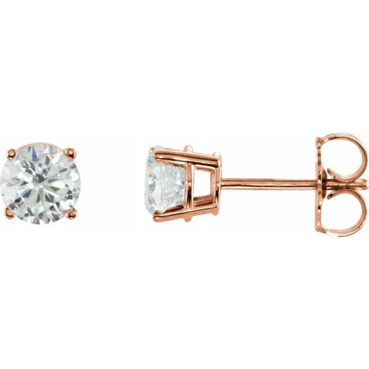 Women’s silver stud earrings-14K Rose 1 CTW Natural Diamond Stud Earrings