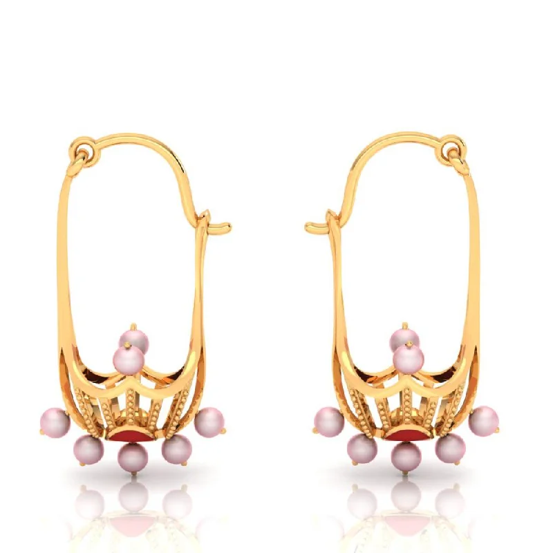 Women’s heart-shaped earrings-18k Delicate Gold Earrings With Distinct Design