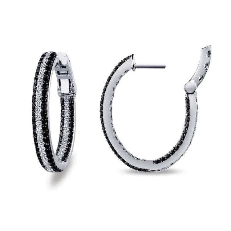 Women’s silver hoop earrings for everyday wear-25 mm x 20 mm Oval Hoop Earrings