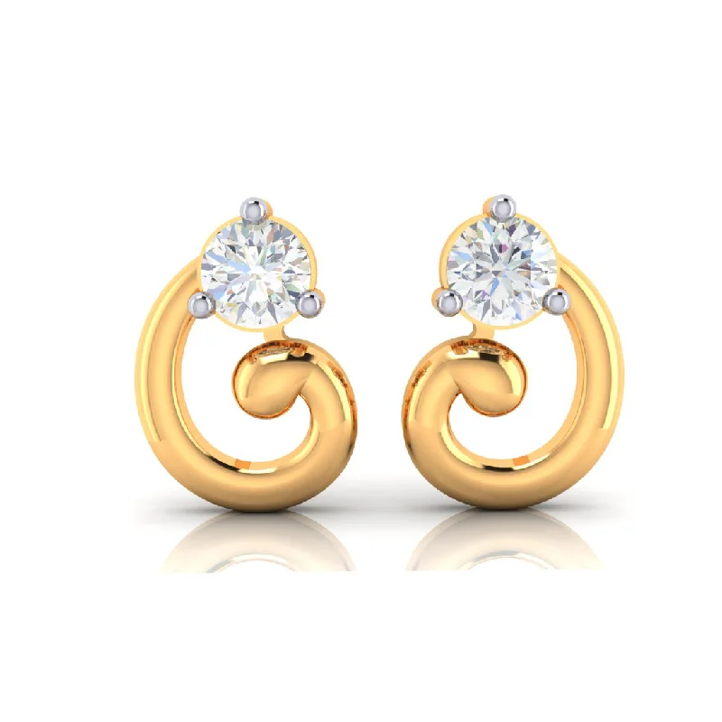 Women’s diamond drop earrings-Latest Design 14k Gold & American Diamond Earrings