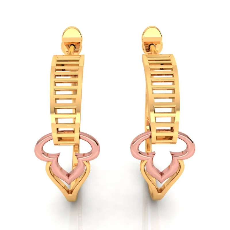 Women’s chandelier diamond earrings-18k Sturdy Gold Earrings With A Hint Of Yellow Gold Hue