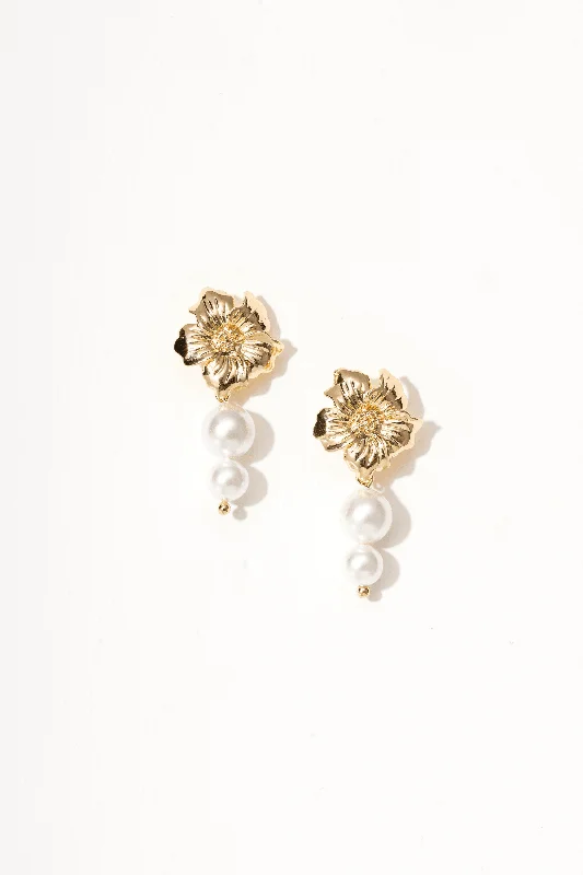 Women’s gold dangly earrings-Zahra Pearl Drop Earrings