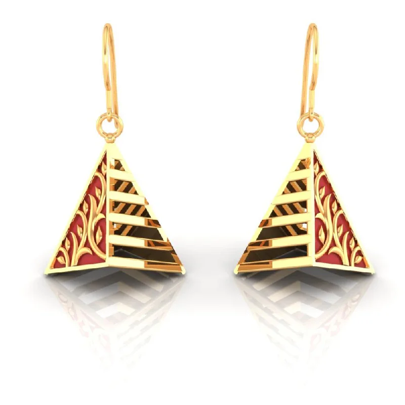 Women’s sterling silver earrings-18k Magnificent Reddish-conical Gold Earrings