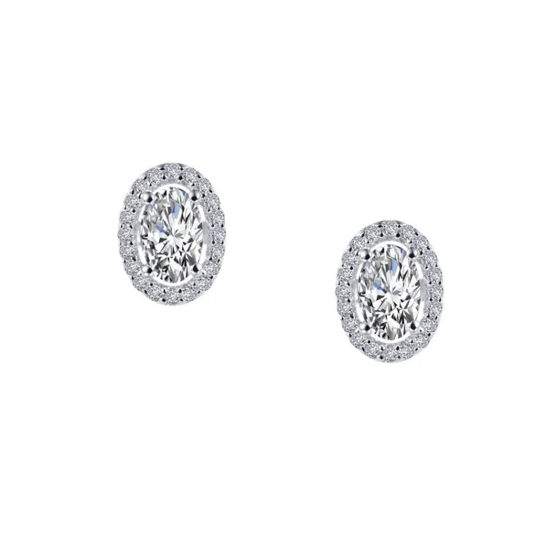 Women’s clip-on earrings-1.26 CTW Halo Stud Earrings