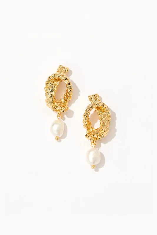 Women’s birthstone earrings-Rafaela Pearl Drop Earrings