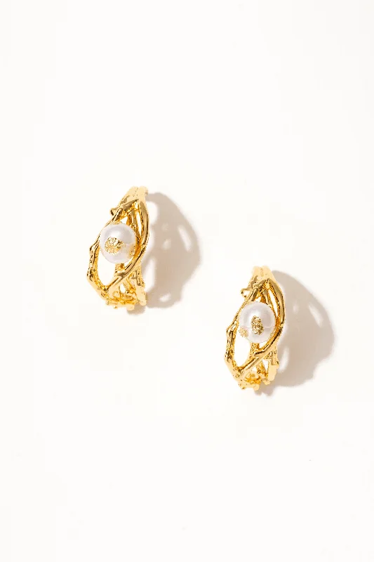 Women’s floral drop earrings-Anuket 18k Gold C Hoop Earrings